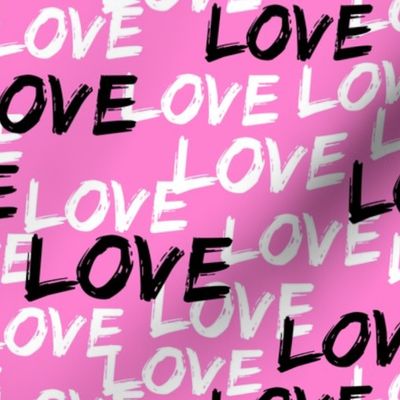 Love - multi on bold pink