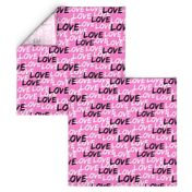 Love - multi on bold pink