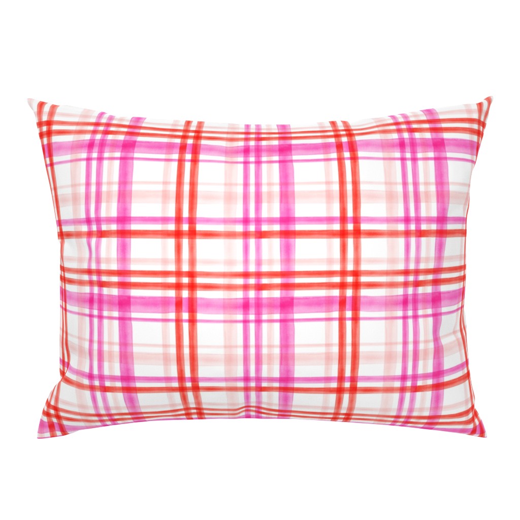 valentines watercolor plaid