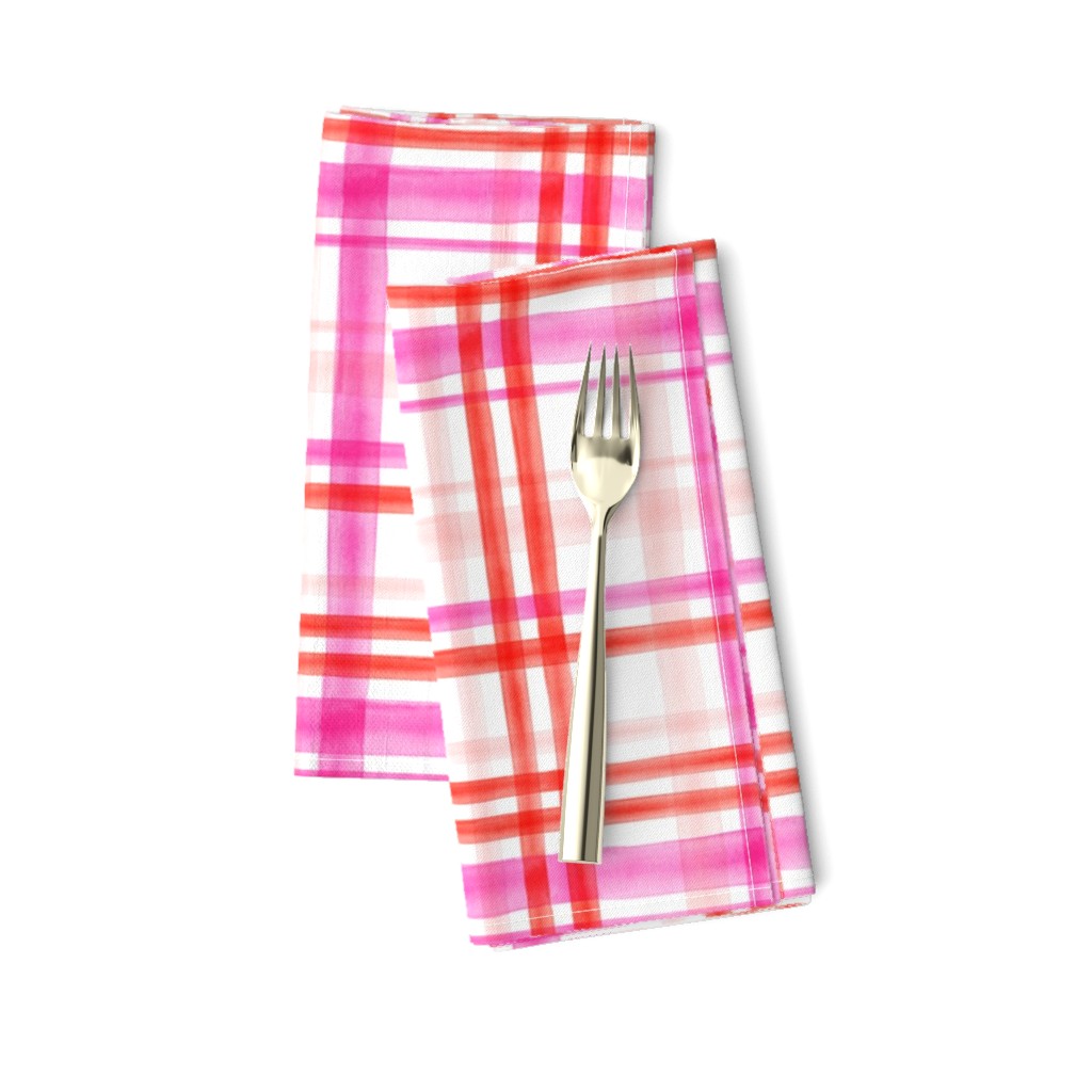 valentines watercolor plaid