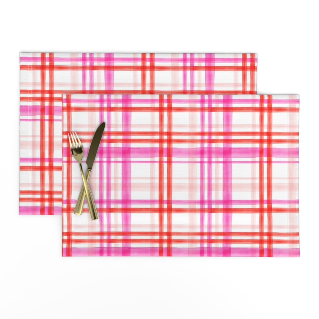 valentines watercolor plaid