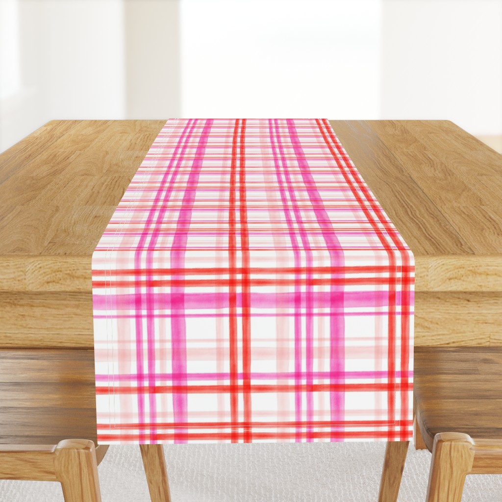 valentines watercolor plaid