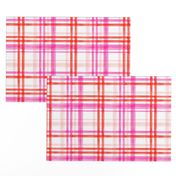 valentines watercolor plaid