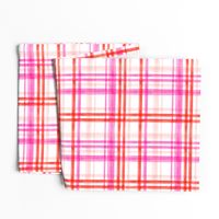 valentines watercolor plaid