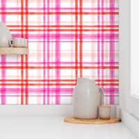 valentines watercolor plaid