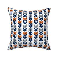 Feathered Arrow Orange Navy Grey