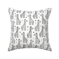 Giraffe Geometric and Triangles in Black&White Grey