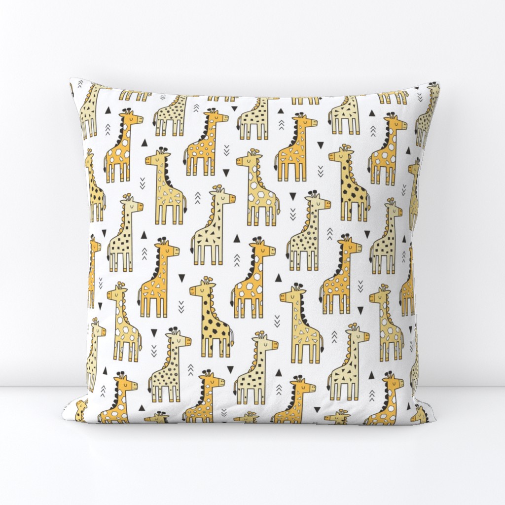 Giraffe Geometric and Triangles in Black&White Yellow