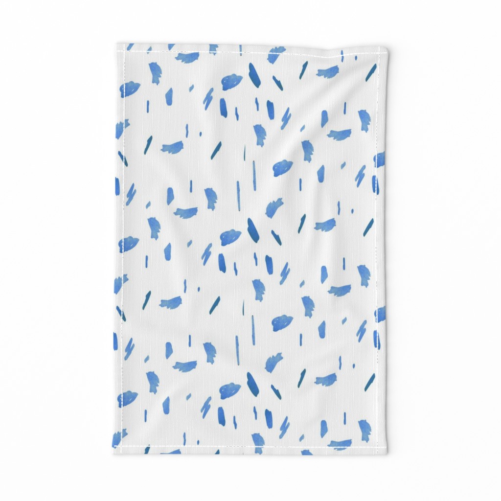 light blue paint daubs blobs dots dalmation dots print