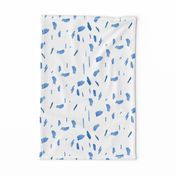 light blue paint daubs blobs dots dalmation dots print