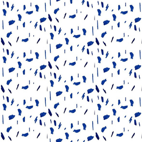 navy blue paint daubs painted dots dalmation print