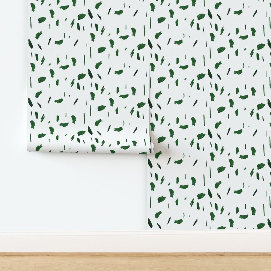 evergreen green paint daubs painted dots dalmation