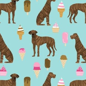great dane brindle ice cream dog breed fabric blue