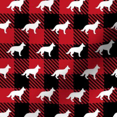 German Shepherd Buffalo Plaid