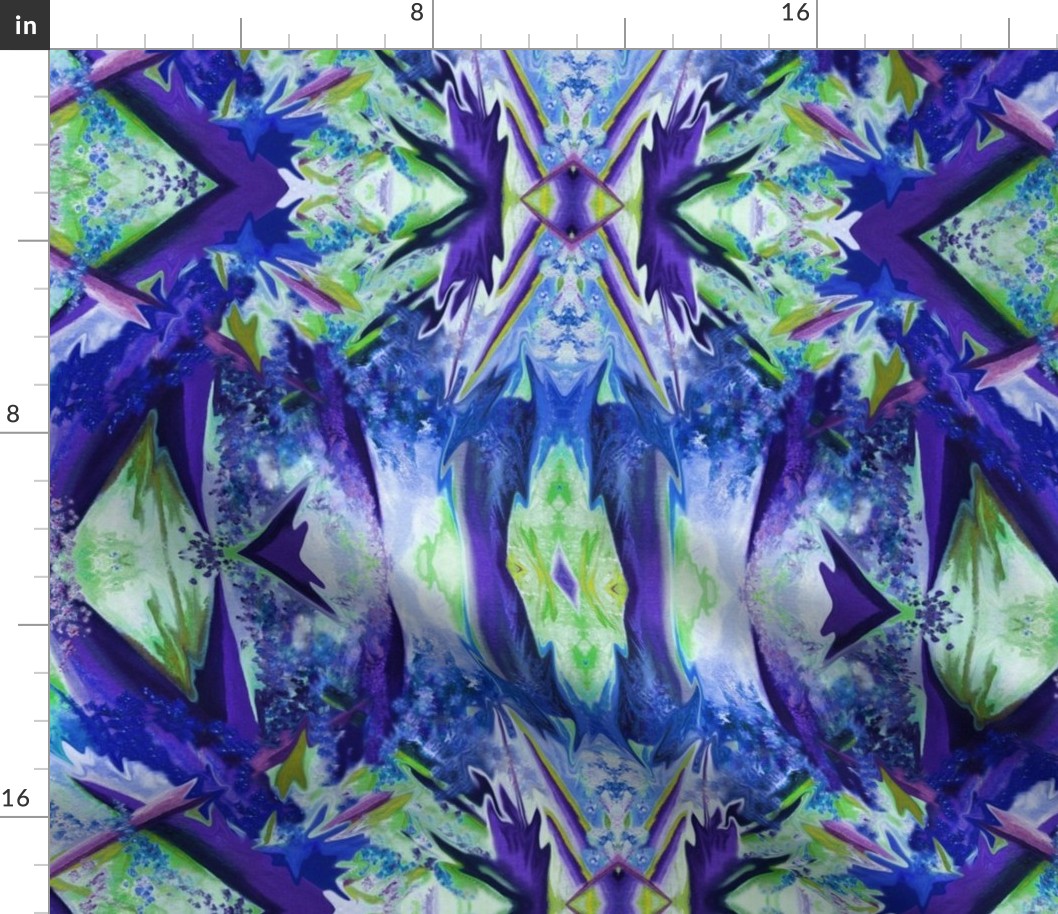 GF6 - Large - Galactic Fantasy in Blue - Purple - Olive Green