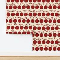 red yarn block print