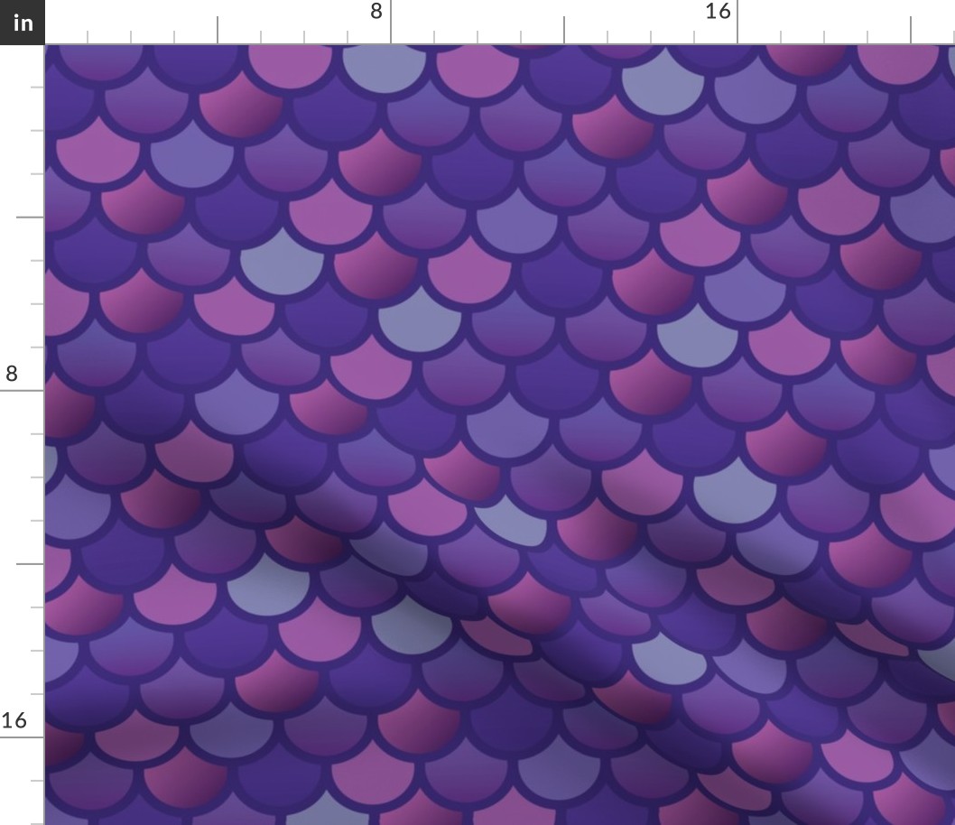 Fish Scales - Extra large mermaid fish-purple pink