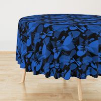 black and blue abstract floral dark mid century modern