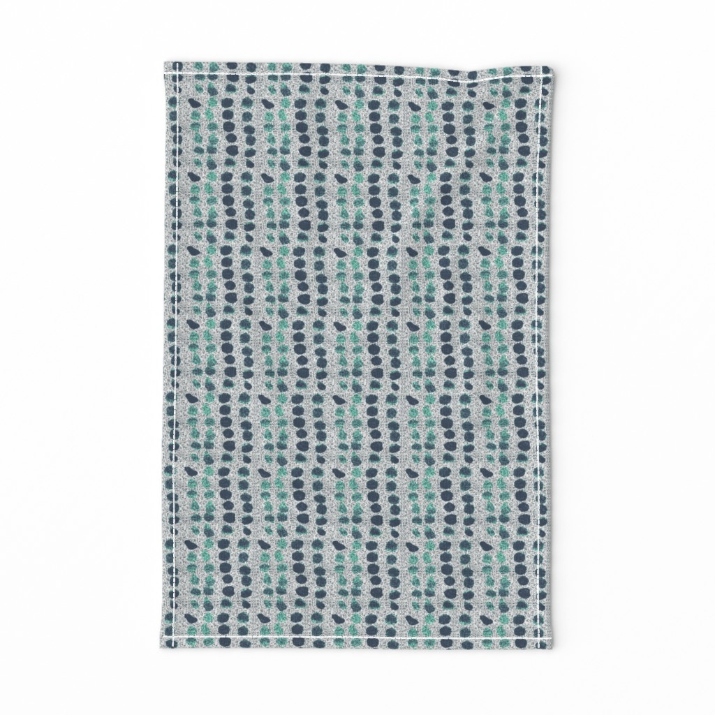 Dots and Lines turquoise teal and grey