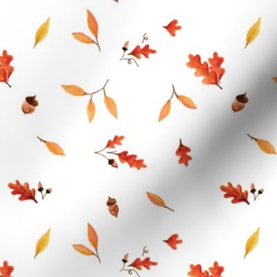 Fall Leaves - White