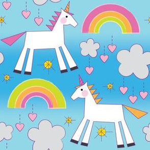 unicorns in rainbow colors