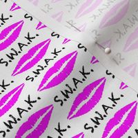 1.5 Inch Black S.W.A.K. with Pink Lips on White