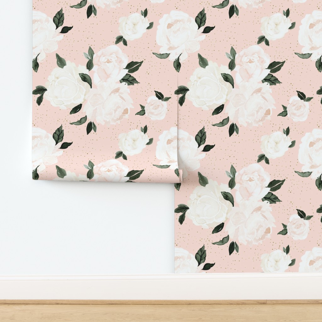 vintage blush floral Wallpaper | Spoonflower