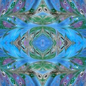 Mirrored Marbling Blue Green