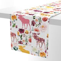 Wholecloth Cheater Quilt Floral Moose 6" Squares