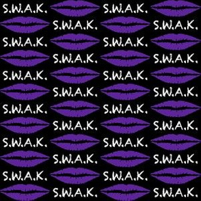 1.5 Inch White S.W.A.K. with Purple Lips on Black