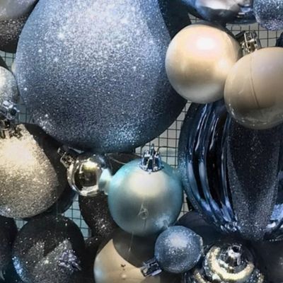 Holiday  silver-blue balls