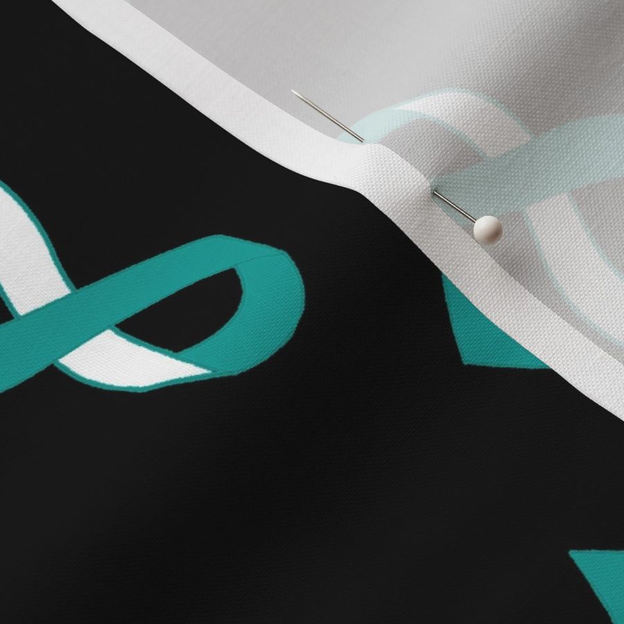 Teal/White Ribbon