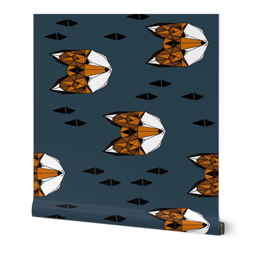 fox head (RR) // geometric fox head kids nursery baby boy nursery