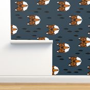 fox head (RR) // geometric fox head kids nursery baby boy nursery