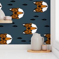 fox head (RR) // geometric fox head kids nursery baby boy nursery