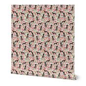 German Shorthair Pointer floral dog breed fabric cream