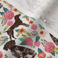 German Shorthair Pointer floral dog breed fabric cream