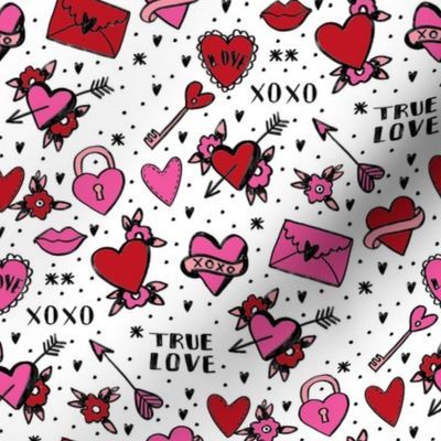 retro tattoos // hearts tattoos stickers love valentines day white red