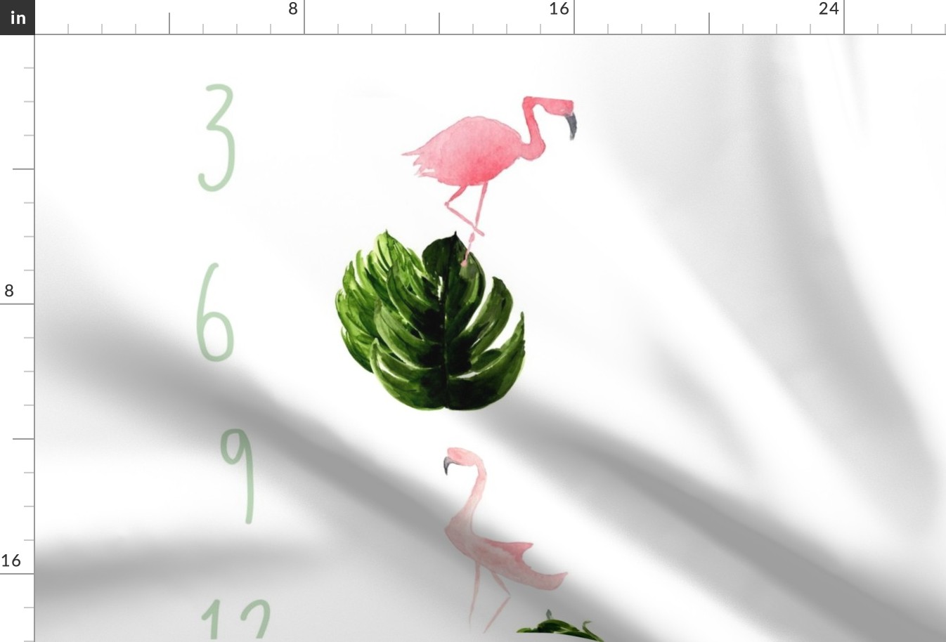 Tropical Summer Flamingos Baby Milestone Blanket