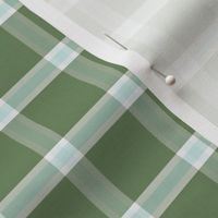 Small / Mossy Green and Baby Blue Plaid