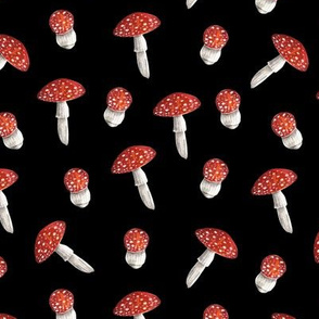 Mushrooms. Black pattern