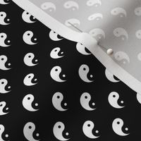 Half Inch Black and White Yin Yang Symbols on Black