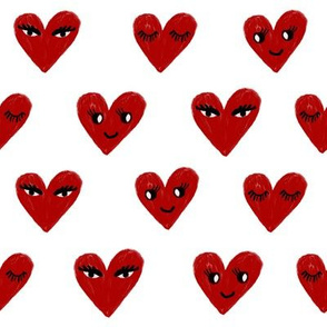 heart face cute valentines day love fabric hearts red