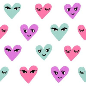 heart face cute valentines day love fabric hearts pastel