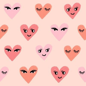 heart face cute valentines day love fabric hearts blush