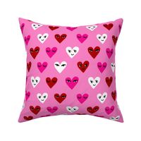 heart face cute valentines day love fabric hearts pink