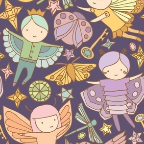 Night Fairies and Sky Jewels {Pastel Purple} - large scale