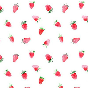 Baby strawberries in watercolor