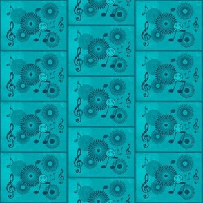MDZ13 - Small -  Musical Daze Tiles in Turquoise and Aqua