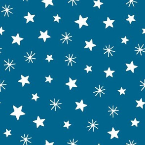 Angels playful stars dark blue